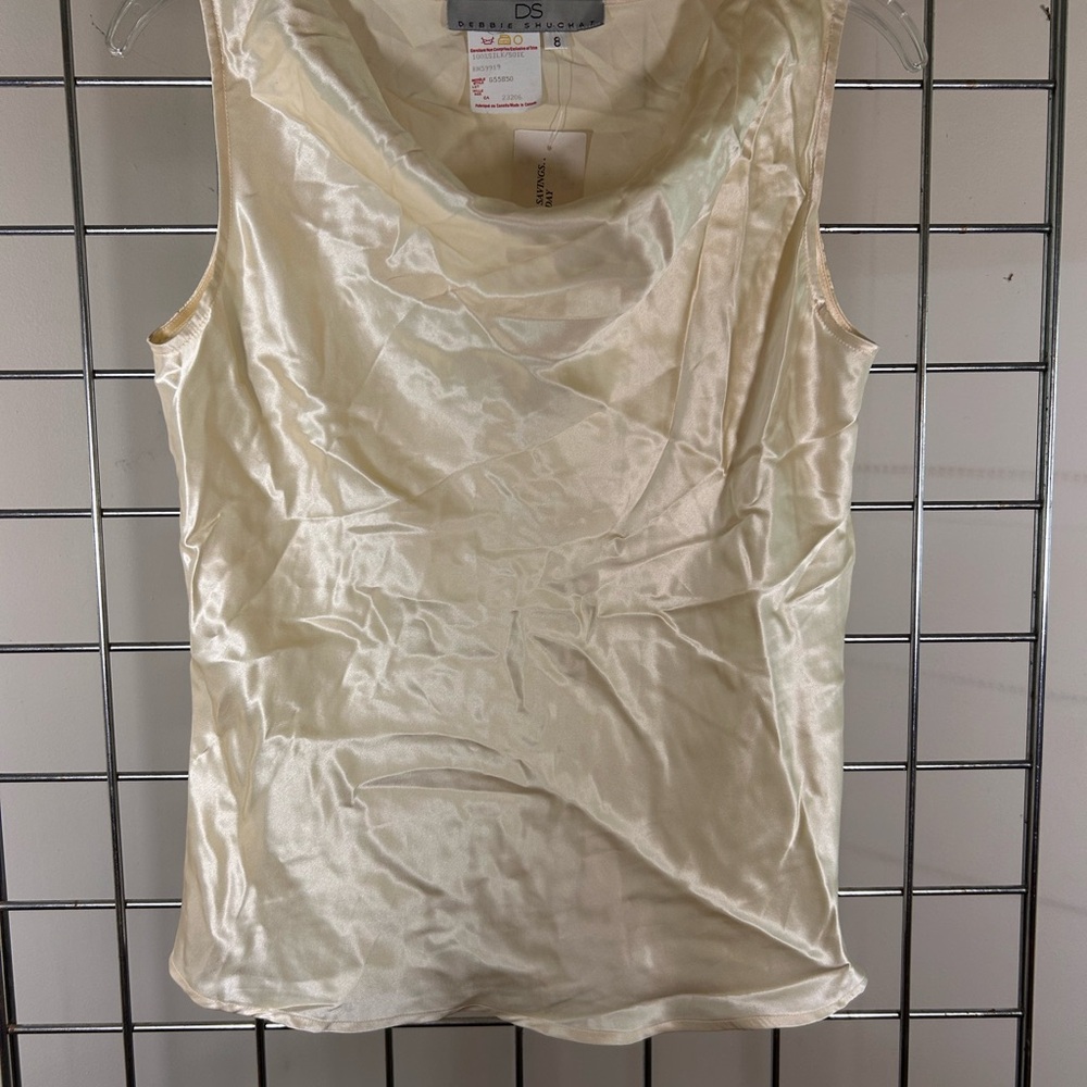 Elegant Cream Satin Camisole Top Size 8